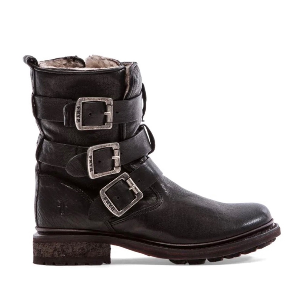 FRYE Valerie Shearling Strappy Boot - 10